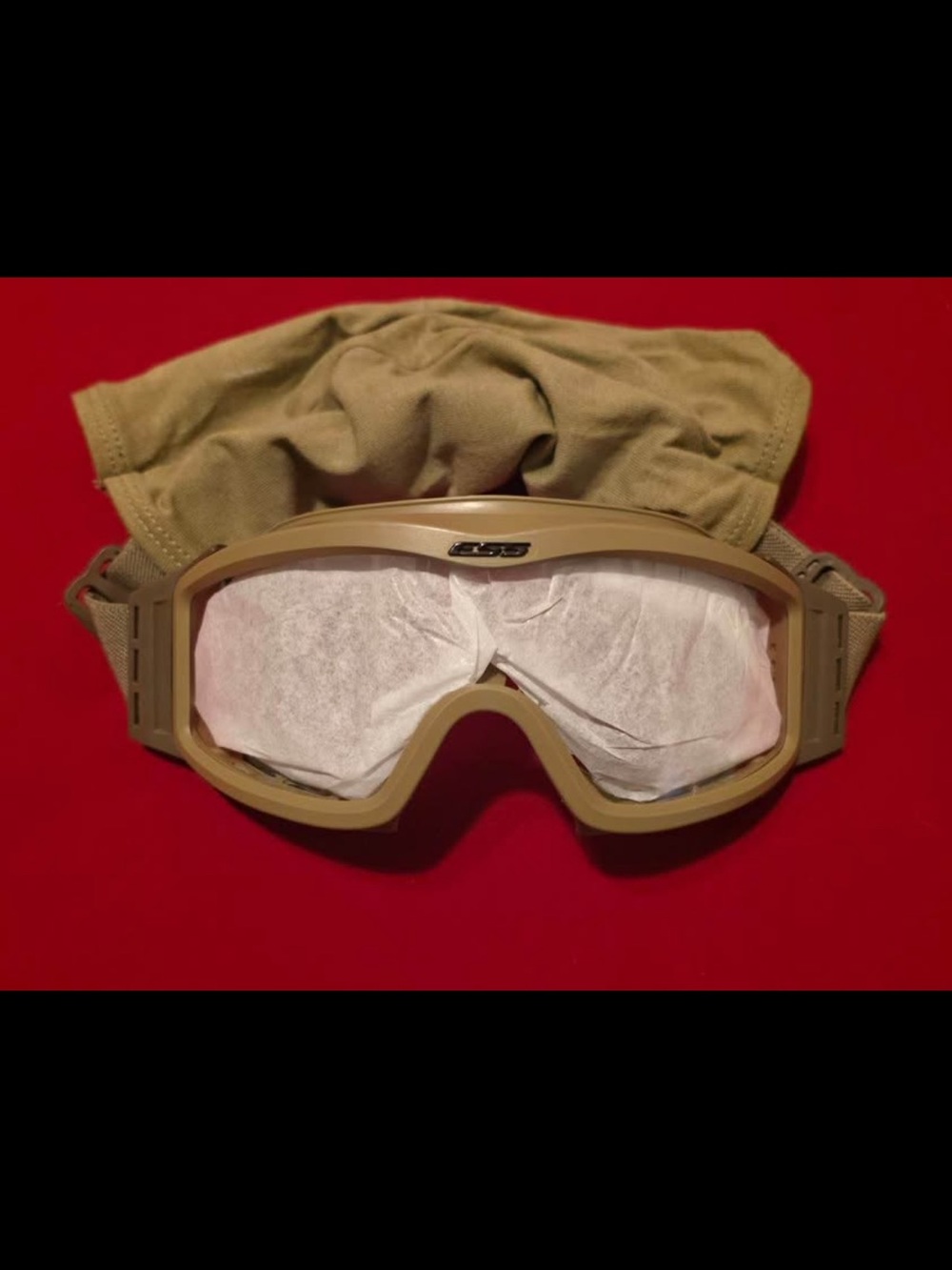 Tactical Tan Goggles with Spare Lens and Carry Pouch